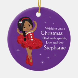 Multicultureel kerstfeest Ballerina-keramisch Orna Keramisch Ornament
