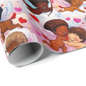 Multiculturele Cherub viert liefde en diversiteit Cadeaupapier (Rol Hoek)