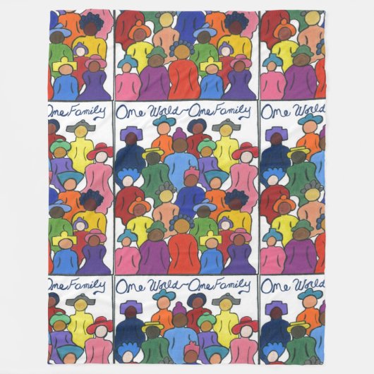 Multiculturele, interraciale, diversiteitsgrens fleece deken (Voorkant)
