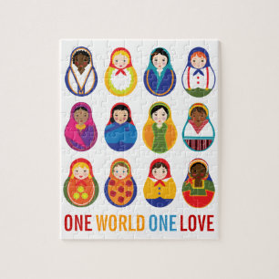 Multiculturele nestpoppen legpuzzel