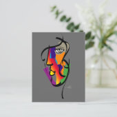 Multiculturele vrouw briefkaart (Staand voorkant)