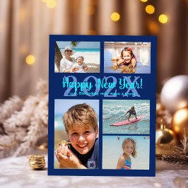 Multifoto Familie Gelukkig Nieuwjaar Vakantie Ansi Feestdagenkaart