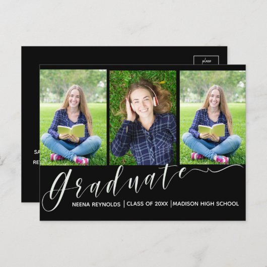 Multifoto | Manuscript | Aankondiging Afstuderen (Voorkant / Achterkant)