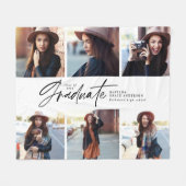 Multifoto modern zwart script afstuderen f fleece deken (Voorkant (Horizontaal))