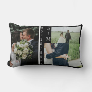 Multifoto Monogram Weddenschap Gift Pillow Kussen