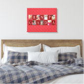 Multifoto Red Heart Pattern Grandpa Foto Canvas Afdruk (Insitu (Slaapkamer))