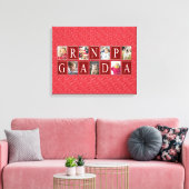 Multifoto Red Heart Pattern Grandpa Foto Canvas Afdruk (Insitu (Woonkamer))