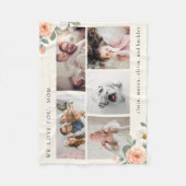 MultiFotonet voor Moeder met Perzikbloemen Fleece Deken (Voorkant)