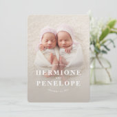 Multifotoreale tweeling in moderne geometrie + typ aankondiging (Staand voorkant)