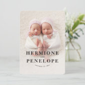 Multifotoreale tweeling in moderne geometrie + typ aankondiging (Staand voorkant)