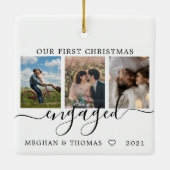 Multifoto's eerste kerstcadeau keramisch ornament (Achterkant)