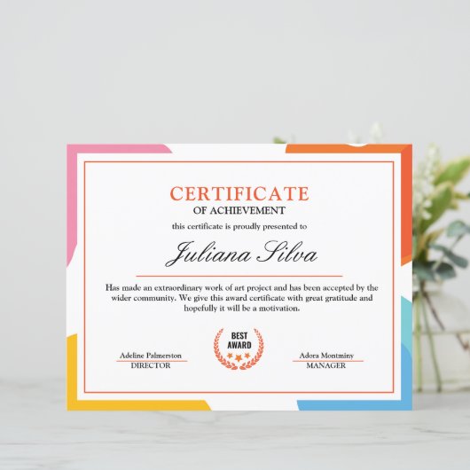 Multifunctionele certificaatSjabloon (Staand voorkant)