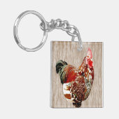 Multigekleurde rooster-extravert sleutelhanger (Voorkant Links)