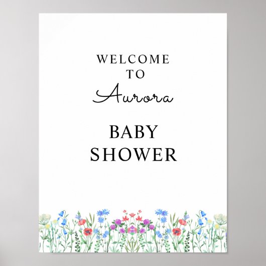 Multihued Wildflower Baby Shower Celebration Poster (Voorkant)