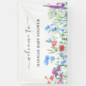 Multihued Wildflower Baby Shower Celebration Spandoek (Verticaal)