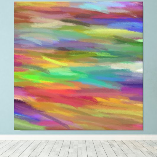 Multikleuren Abstracte tekenverf 6 Canvas Afdruk (Insitu (Houten vloer))