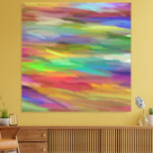 Multikleuren Abstracte tekenverf 6 Canvas Afdruk (Insitu (Woonkamer))