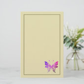  multikleuren decoratieve vlinder briefpapier (Staand voorkant)