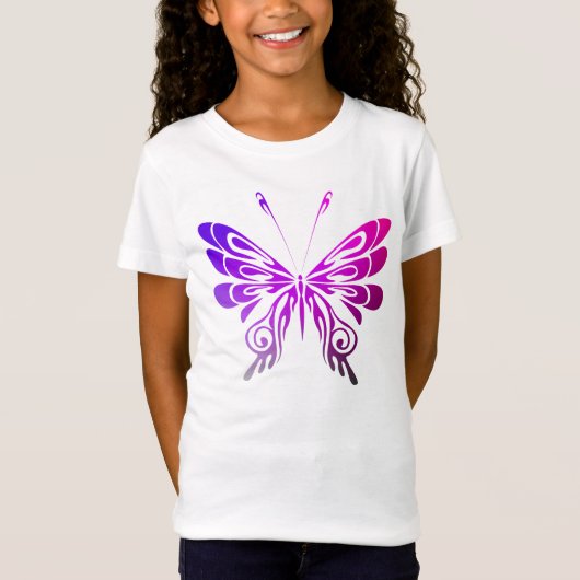  multikleuren decoratieve vlinder t-shirt (Voorkant)