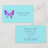 multikleuren decoratieve vlinder visitekaartje (Voorkant / Achterkant)