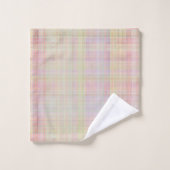 Multikleuren Pastel Glen Plaid Bad Handdoek (Wasdoekje)