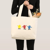 Multikleurige Android Skateboarder Grote Tote Bag (Voorkant (product))