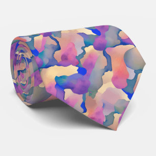 Multikleurige Waterverf Patroon Necktie Stropdas