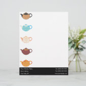 Multikolte Tea Kettles Briefhoofd Ontwerp (Staand voorkant)