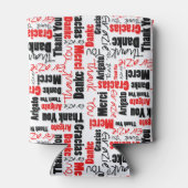 Multilingual Red Black Dank u wel Typografie Blikjeskoeler (Achterkant)