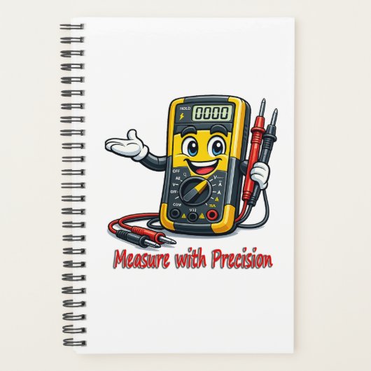 Multimeter Cartoon Measure With Precision Notebook Planner (Voorkant)
