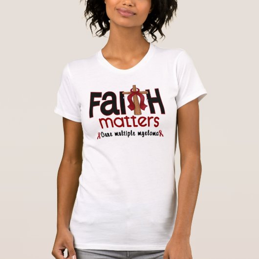 Multipel Myeloom Faith Matters Cross 1 T-shirt (Voorkant)