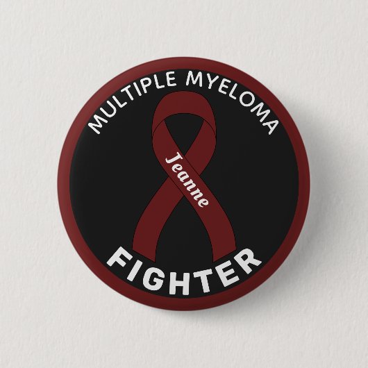 Multipel Myeloom Fighter Ribbon Black Button (Voorkant)