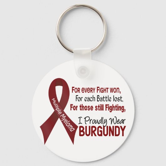 Multipel Myeloom I Prouze Draag Burgundy 1 Sleutelhanger (Voorkant)