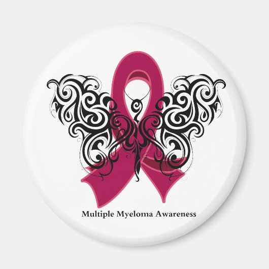 Multipel Myeloom Tribal Butterfly Ribbon Magneet (Voorkant)