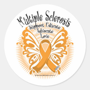 Multipele sclerose Butterfly 3 Ronde Sticker