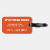  multipele voedselallergie Robot Alert Bagagelabel (Achterkant horizontaal)