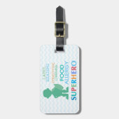  multipele voedselallergie Superheld Alert Bagagelabel (Voorkant verticaal)