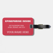  multipele voedselallergie Superheld Alert Bagagelabel (Achterkant horizontaal)