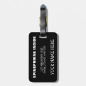  multipele voedselallergie Superheld Alert Bagagelabel (Achterkant verticaal)