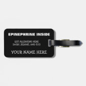  multipele voedselallergie Superheld Alert Bagagelabel (Achterkant horizontaal)