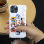 Multiphoto Collage simple moderne personnalisé<br><div class="desc">Multi Photo Collage Simple Modern Personnalisé Nom Hexagon Motif Smartphone coque iphone dispose d'un collage photo de vos photos préférées en forme d'hexagone. Personnalisé avec votre nom. Parfait pour l'anniversaire, Noël, Fête des Mères, Fête des pères, Grands-parents, frère, soeur, meilleur ami et plus. CONSEIL PHOTO : centrez vos photos avant...</div>