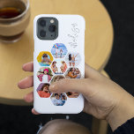Multiphoto Collage simple moderne personnalisé<br><div class="desc">Multi Photo Collage Simple Modern Personnalisé Nom Hexagon Motif Smartphone coque iphone dispose d'un collage photo de vos photos préférées en forme d'hexagone. Personnalisé avec votre nom. Parfait pour l'anniversaire, Noël, Fête des Mères, Fête des pères, Grands-parents, frère, soeur, meilleur ami et plus. CONSEIL PHOTO : centrez vos photos avant...</div>