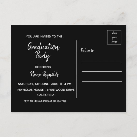 Multiphoto | Script | Faire-part de diplôme (Dos)