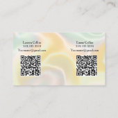 Multipl Name Iridescent Holographic Dual QR Code Visitekaartje (Achterkant)
