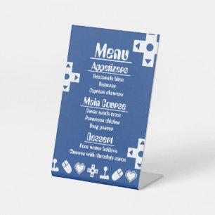 Multiplayer Mode in Blue Pedestal Sign Reclamebord Met Voetstuk