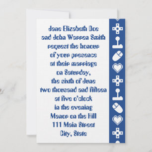 Multiplayer Mode in Blue Wedding Invitation Kaart