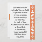 Multiplayer Mode in Coral Wedding Invitation Kaart (Voorkant / Achterkant)