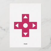Multiplayer Mode in Raspberry Folie Invitation Uitnodiging (Achterkant)