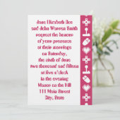 Multiplayer Mode in Raspberry Wedding Invitation Kaart (Staand voorkant)