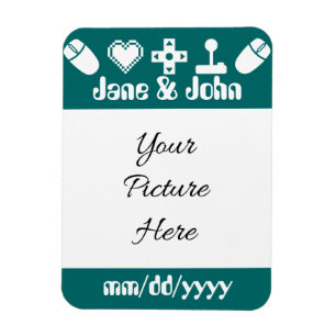 Multiplayer Mode in Teal Save-the-Date-magneet Magneet